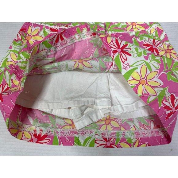 Lilly Pulitzer Womens Size 2 Skort Garden Vista Pink Elephant Print Sport Mini - Picture 3 of 7